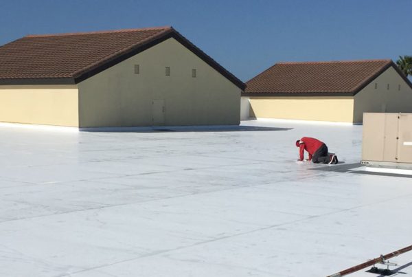 TPO roof membrane installed by Brose Construction.